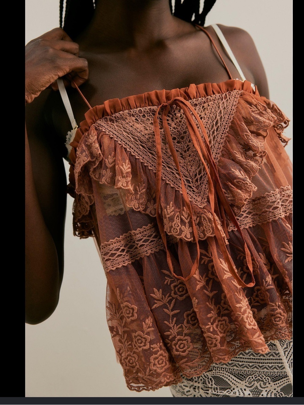 Free People Sofia Embroidered Tank- size Medium
